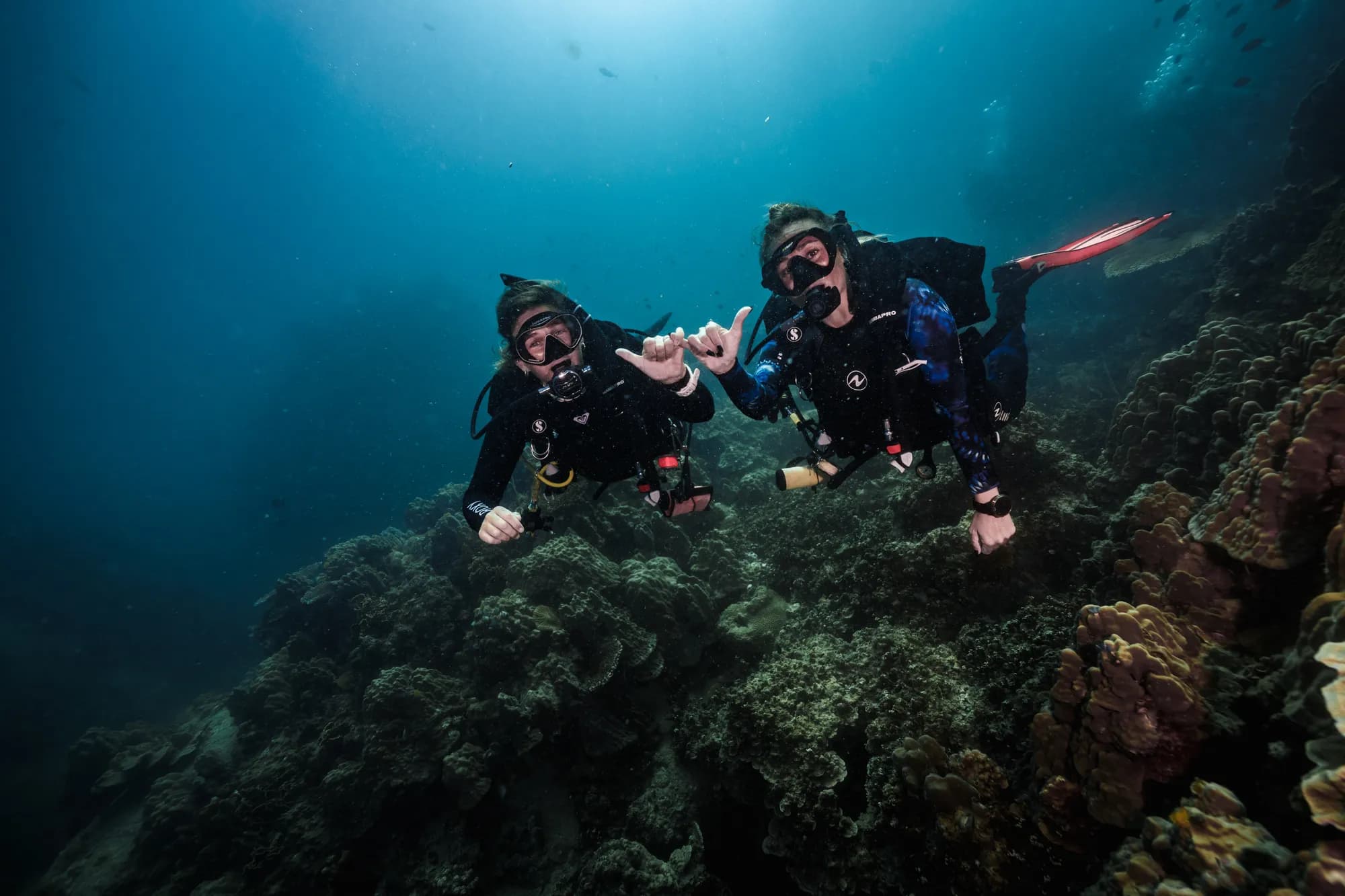 Mery and Marga — founders of Hang Loose Divers